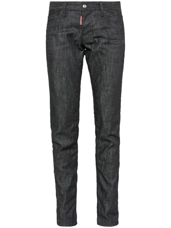 DSQUARED２スキニーデニム ブラック DSQUARED2 ロゴ スキニージーンズ | ブラック | FARFETCH JP