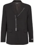 DSQUARED2 zip-detailing twill blazer - Black