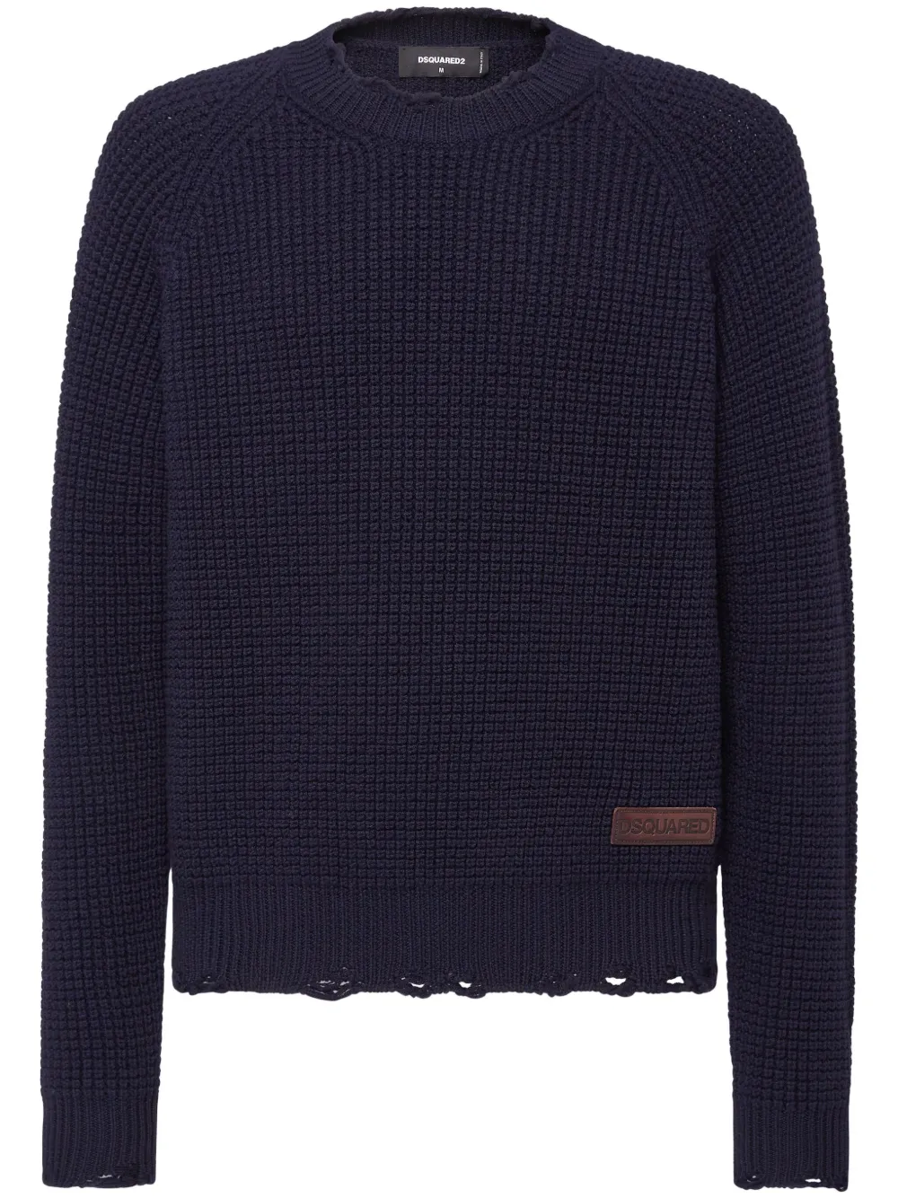 Dsquared2 Logo-patch Knitted Jumper In Blue