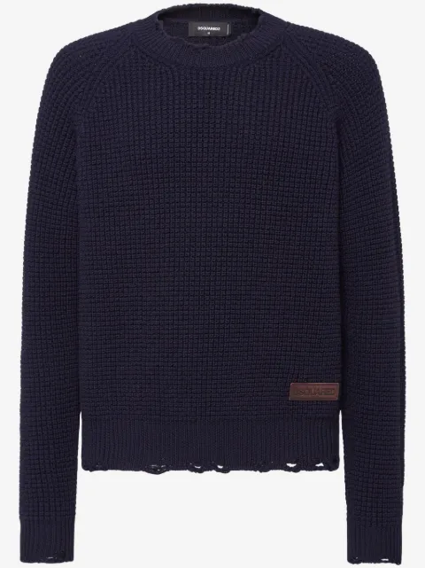 DSQUARED2 logo-patch knitted jumper