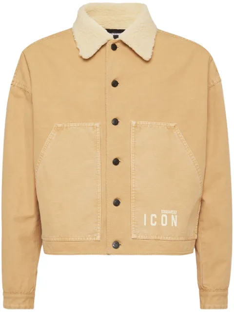 DSQUARED2 shearling collar denim jacket