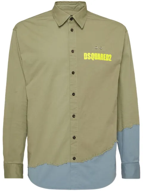DSQUARED2 logo-print colour-block shirt