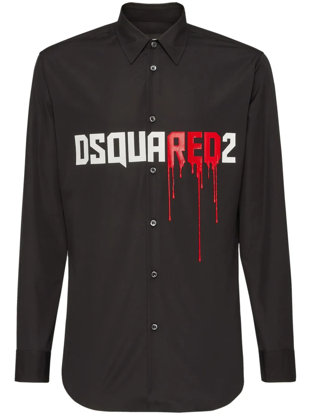 Dsquared2 Logo-print Cotton Shirt In Black