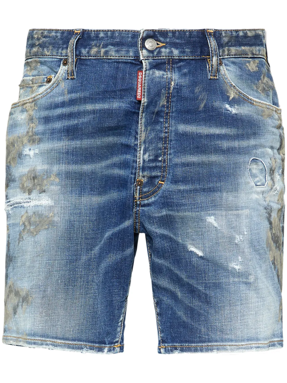 Dsquared2 Distressed-effect Denim Shorts In Blue