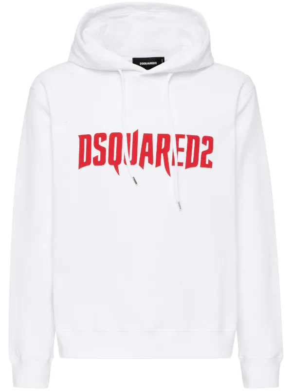 【送料&関税込】Dsquared2 Logo Cotton Hoodie DSQUARED2 logo-print Cotton Hoodie | Black | FARFETCH