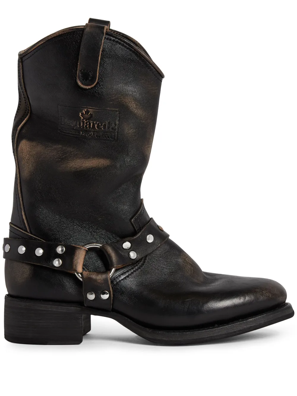 worn-treated biker boots