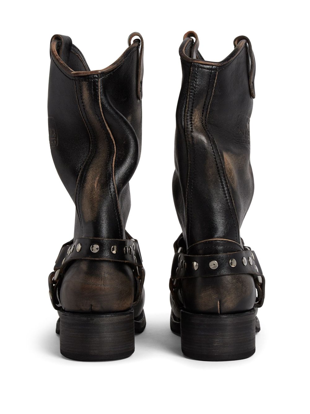 DSQUARED2 worn-treated biker boots Black