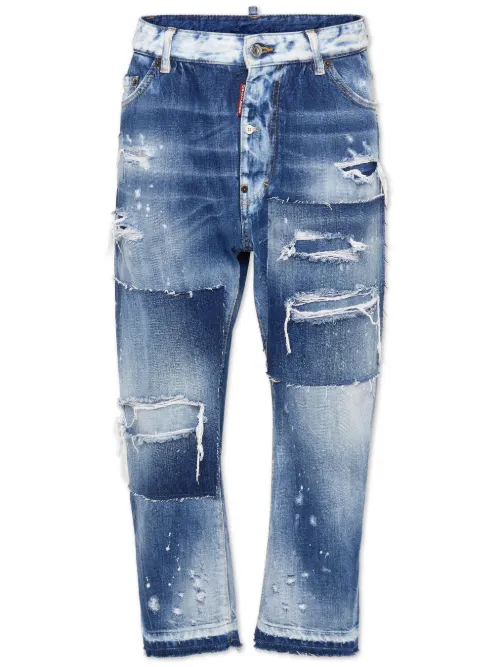 Jean court à design patchwork - DSQUARED2 - Modalova