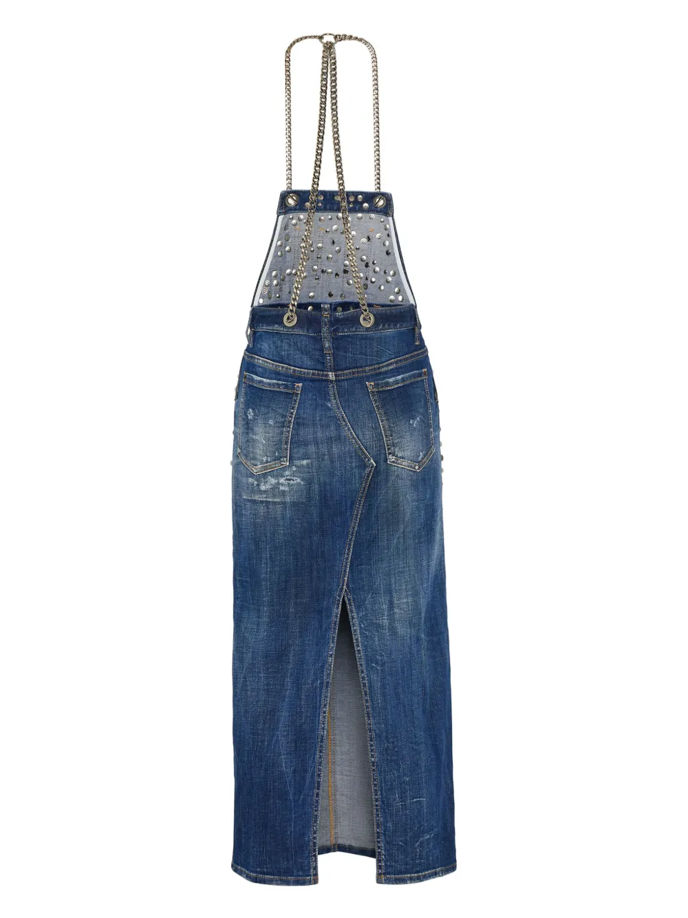 DSQUARED2 denim midi dress - Blauw