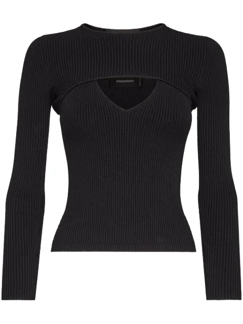 DSQUARED2 cut-out ribbed-knit top Women