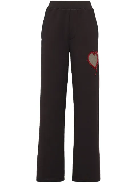 DSQUARED2 heart-applique flared track pants Women