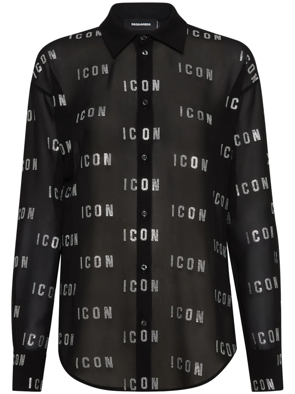 Shop Dsquared2 Crystal-embellished Shirt In Black