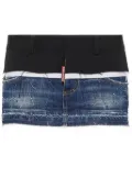 DSQUARED2 layered denim mini skirt - Blue