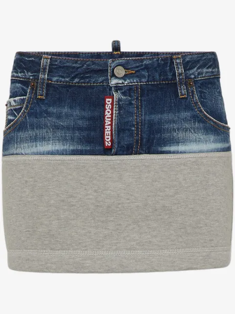DSQUARED2 contrasting-fabric mini skirt