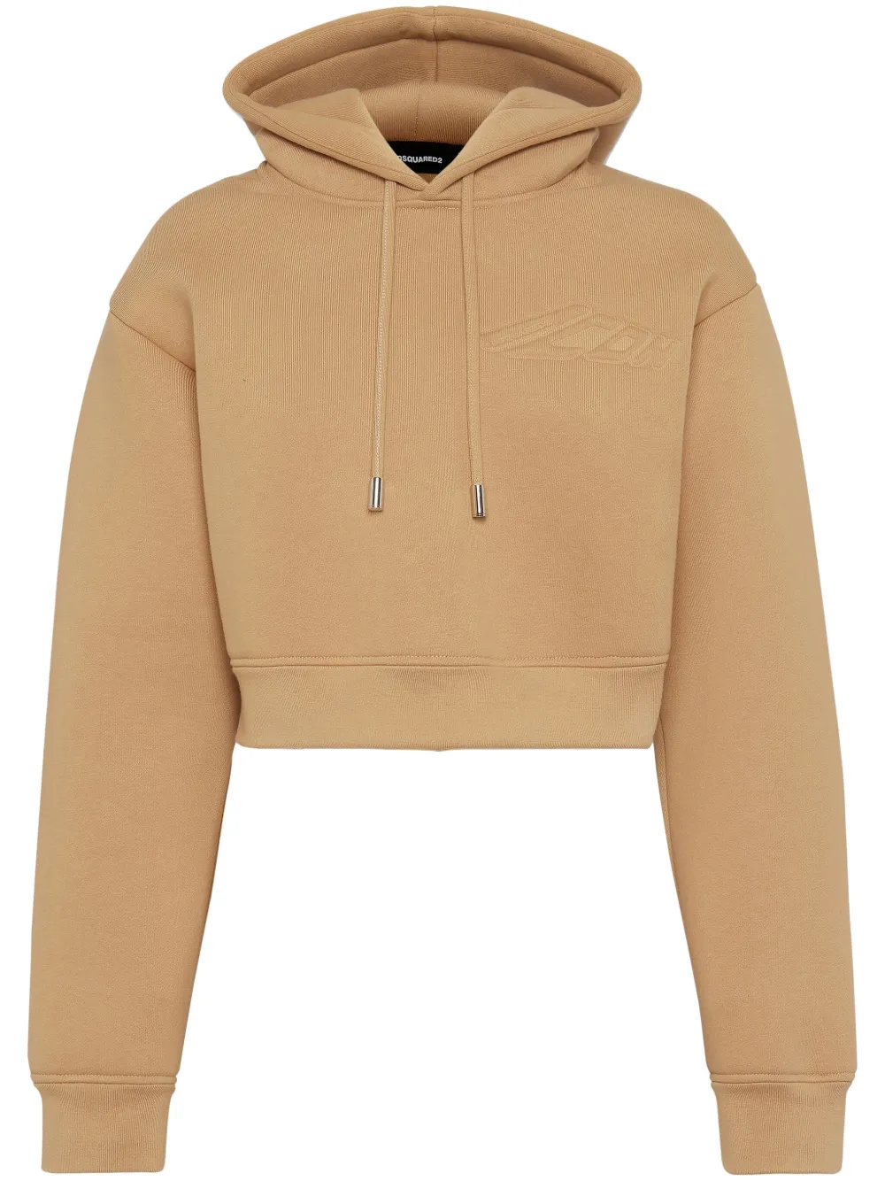 DSQUARED2 drop-shoulder cotton hoodie - Neutrals