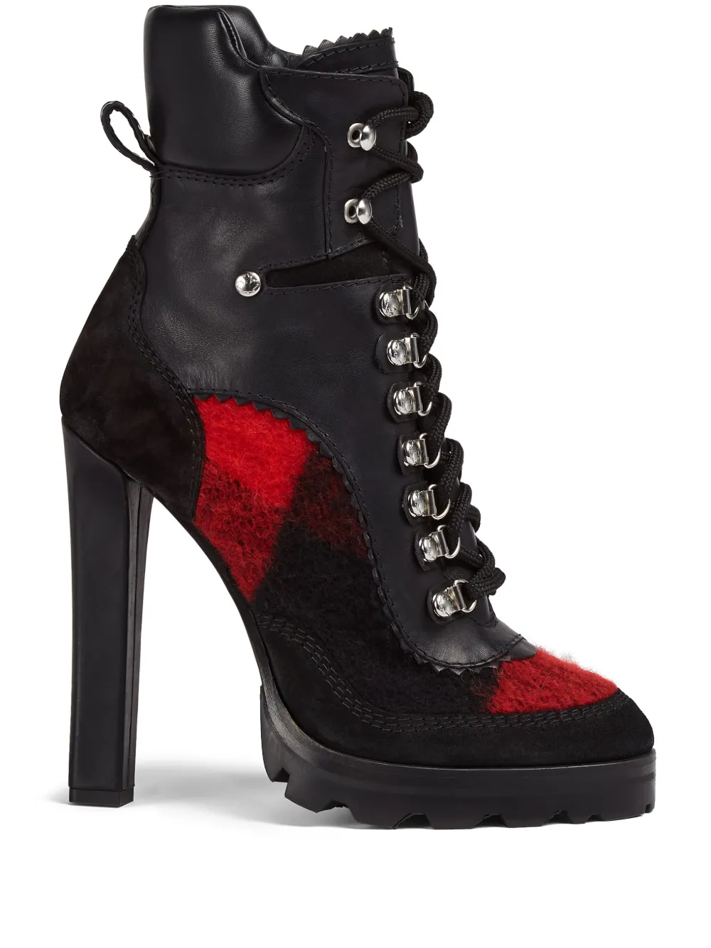 DSQUARED2 120mm check-pattern boots Black