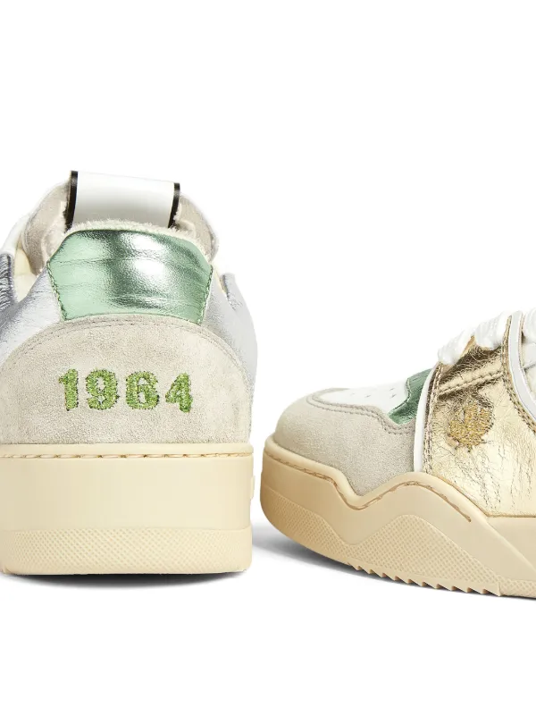 スニーカー Dsquared2 Spiker Sneakers In Smooth Leather DSQUARED2 Spiker Leather Sneakers | White | FARFETCH BN