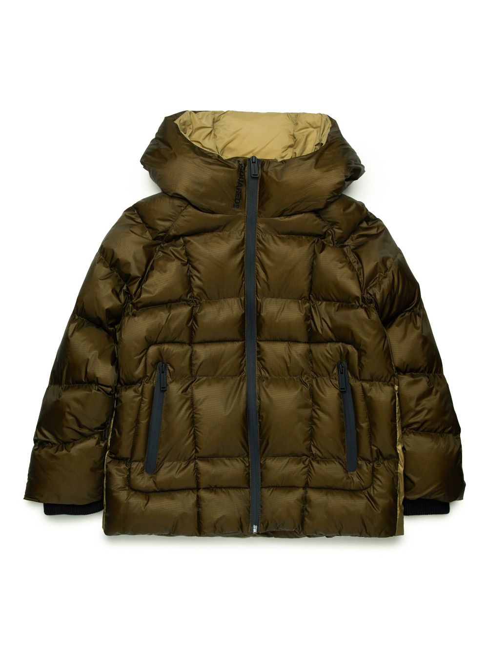 DSQUARED2 KIDS puffer jacket with hood - DQ558 DARK KHAKI