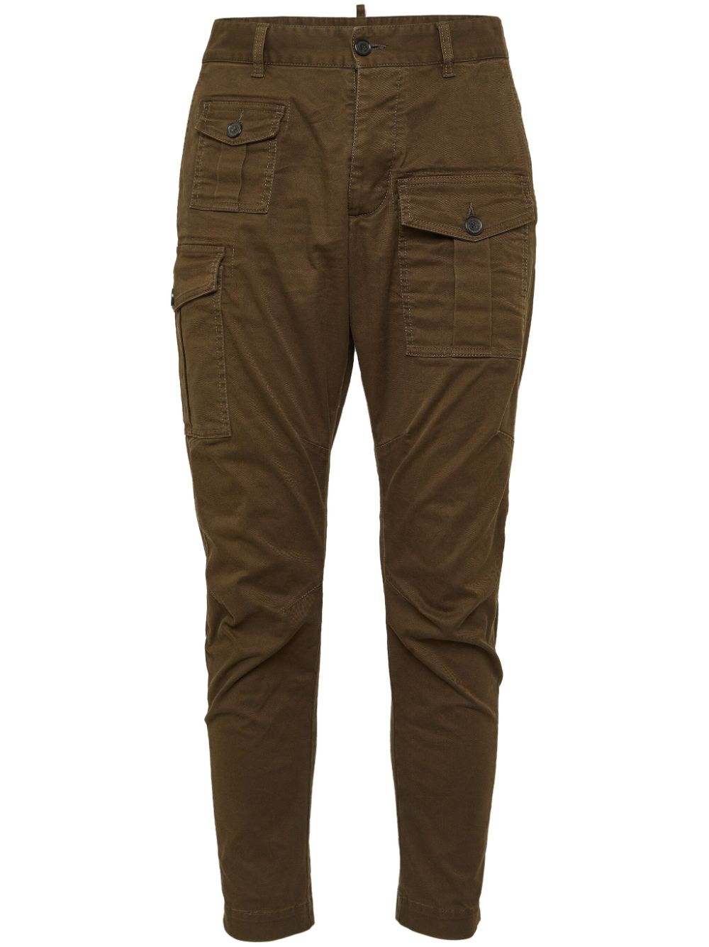 DSQUARED2 TAPERED COTTON CARGO TROUSERS 