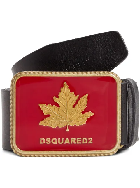 DSQUARED2 logo-buckle leather belt Men