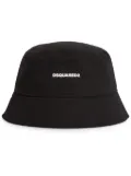 DSQUARED2 logo-print cotton bucket hat - Black