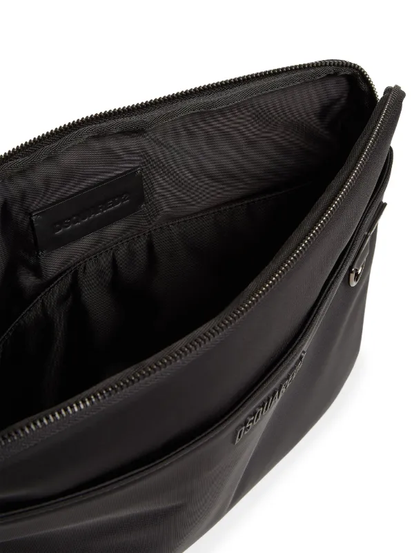 関税込 Dsquared2 ロゴ プリント ジップ ラップトップ バッグ DSQUARED2 logo-lettering Laptop Case | Black | FARFETCH GE