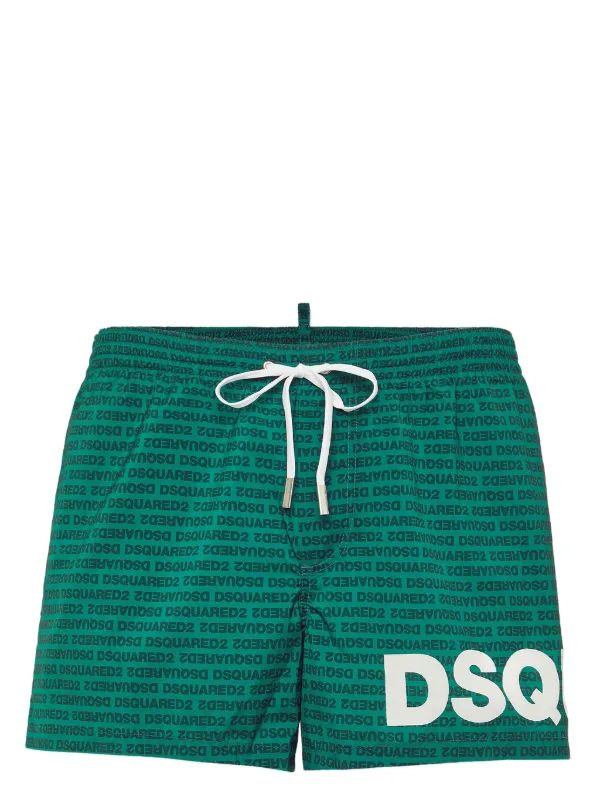 DSQUARED2 logo print Swim Shorts Green FARFETCH AO