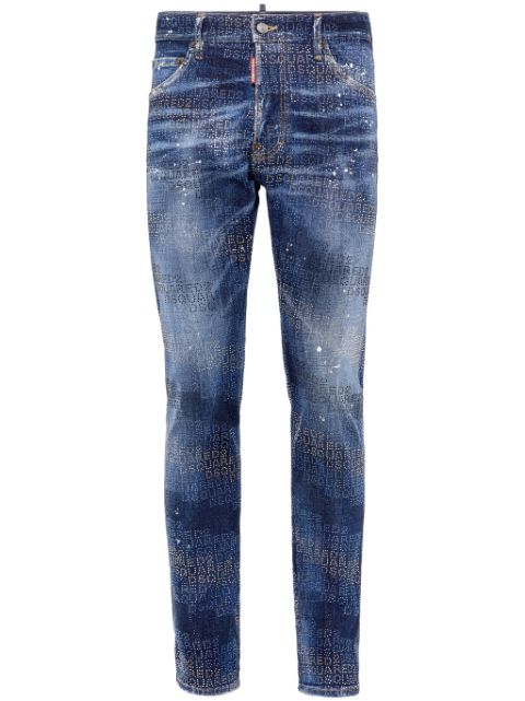 DSQUARED2 paint-splatter slim-fit jeans Men