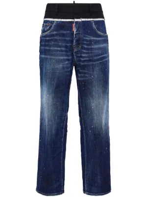DSQUARED2 Distressed straight-leg Jeans | Blue | FARFETCH