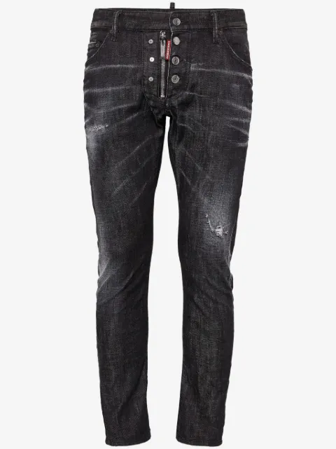 DSQUARED2 jean slim à effet usé