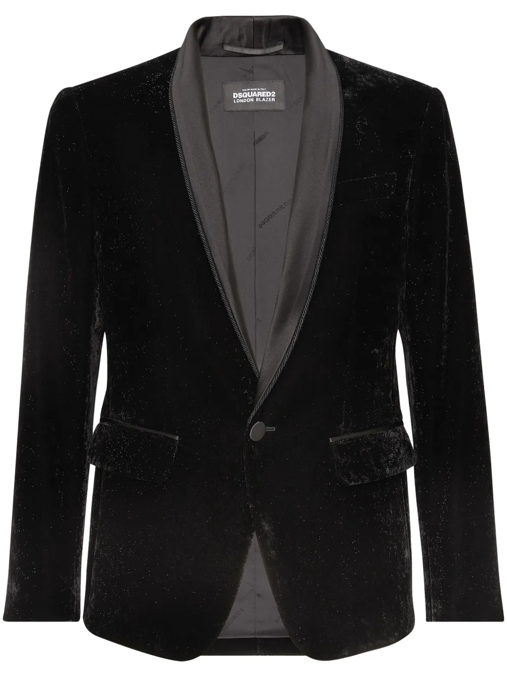 Shop Dsquared2 Single-breasted Velvet Blazer In Black