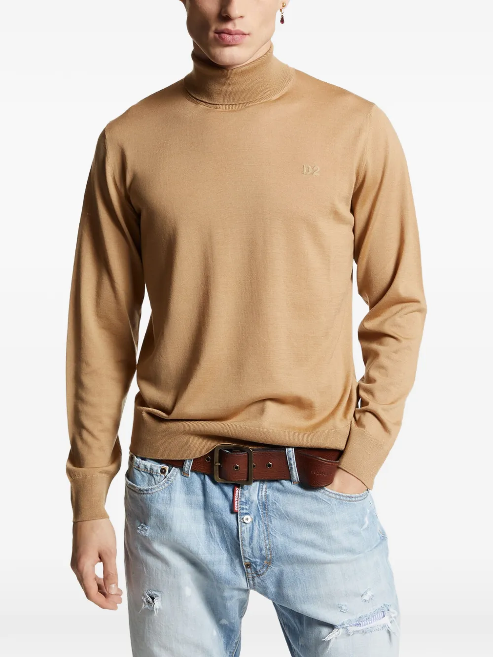 DSQUARED2 Trui met geborduurd logo Beige