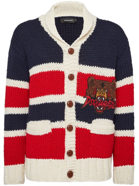 DSQUARED2 logo-applique zipped cardigan Men