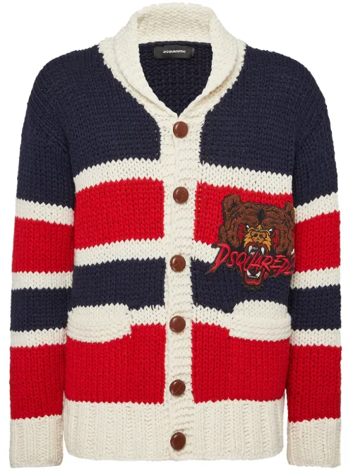 Cardigan zippé à logo appliqué - DSQUARED2 - Modalova