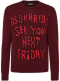 DSQUARED2 logo intarsia-knit wool jumper