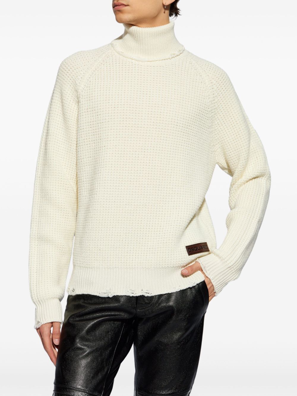 Disqued DSQUARED2 logo-patch roll-neck knitted jumper Men