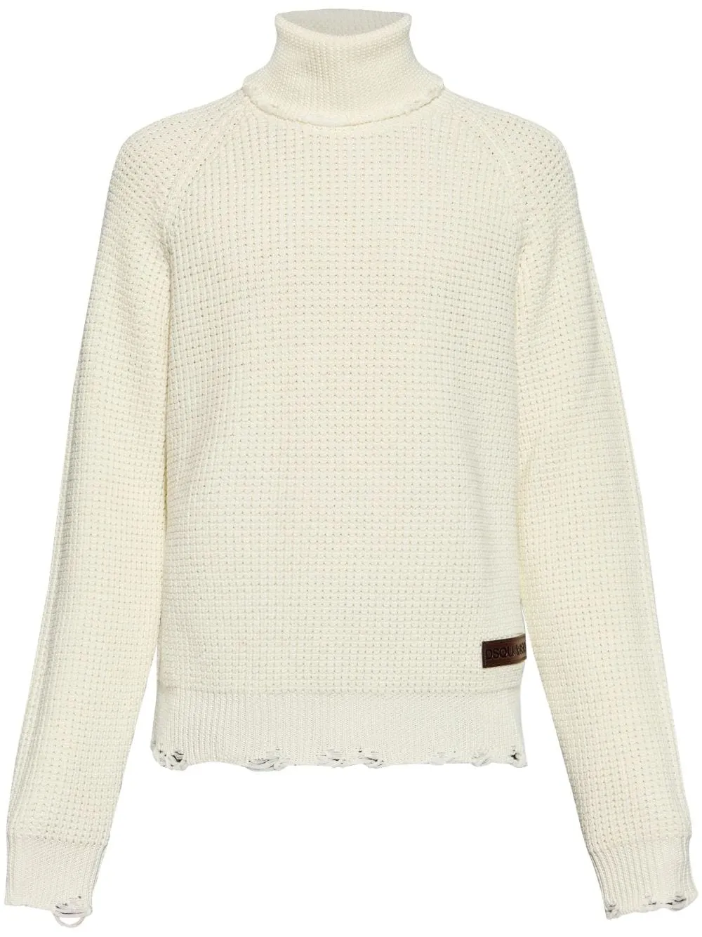 Dsquared2 logo-patch roll-neck knitted jumper - Bianco