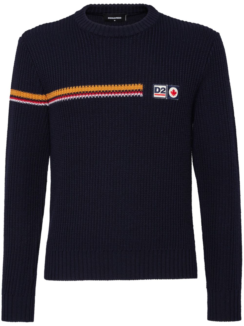 Dsquared2 Logo-patch Knitted Jumper In Blue