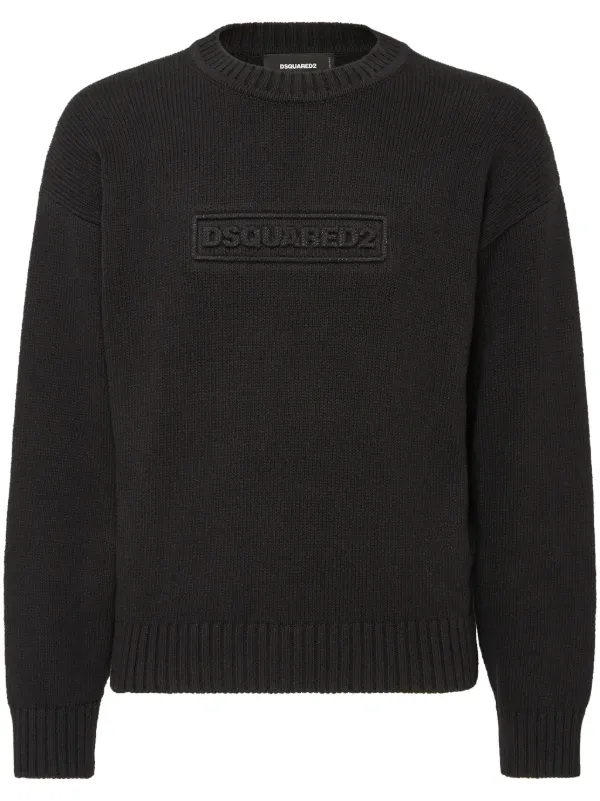 DSQUARED2 logo print Knitted Jumper Black FARFETCH HK