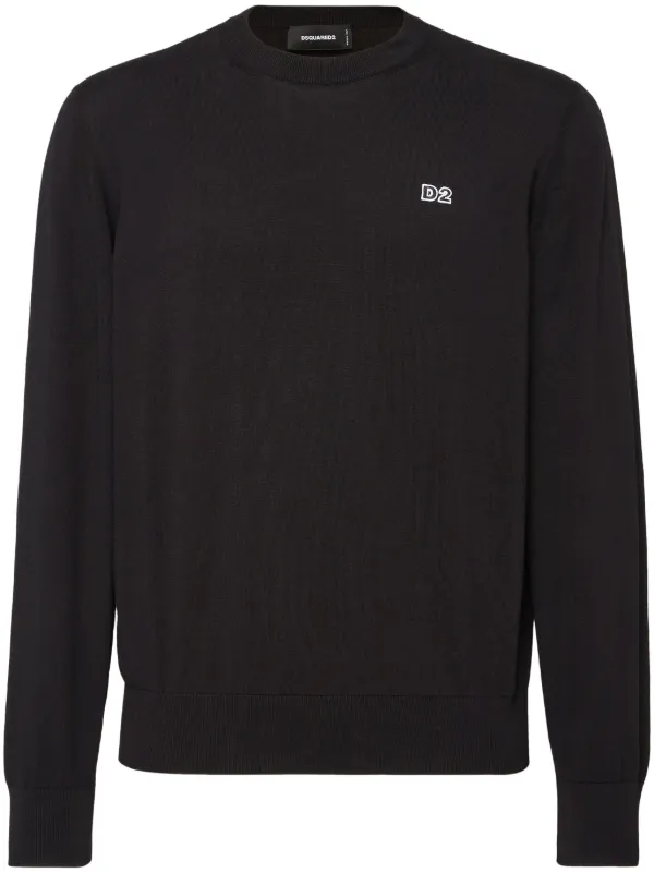 DSQUARED2 ブラック セーター DSQUARED2 D2 クルーネックセーター | ブラック | FARFETCH JP