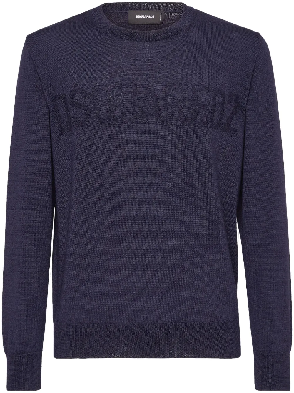 Dsquared2 Logo-print Crew-neck Jumper In Blue