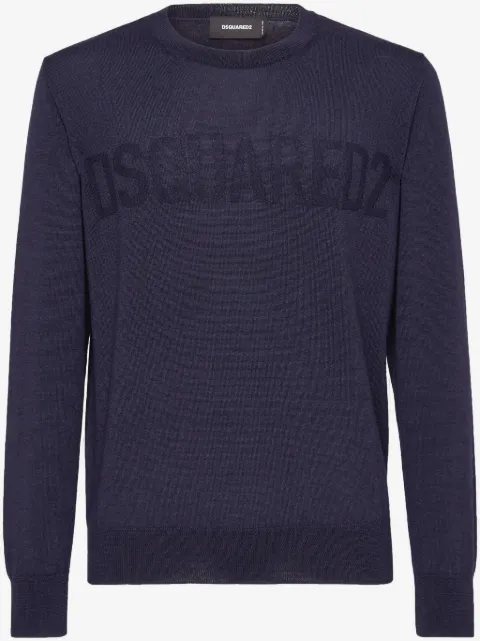 DSQUARED2 suéter con cuello redondo y logo estampado