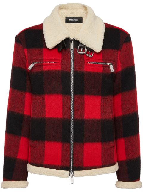 DSQUARED2 check-print wool jacket