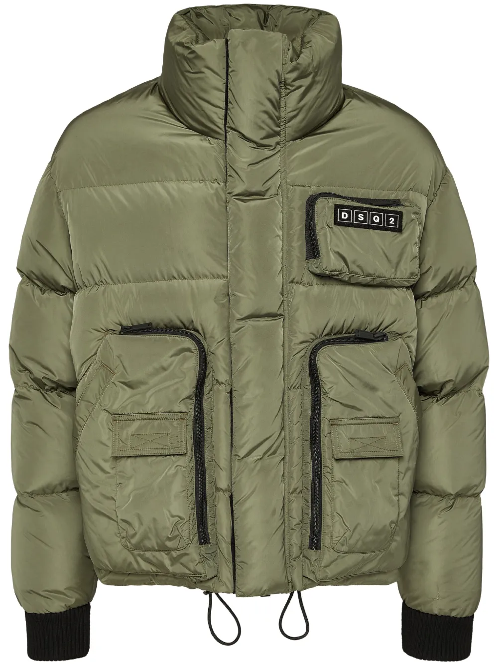 Dsquared2 Logo-patch Padded Jacket In Green