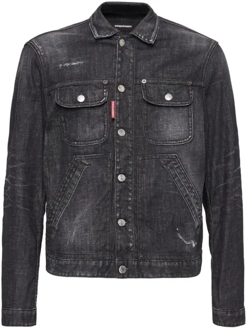 Veste en jean à effet usé - DSQUARED2 - Modalova