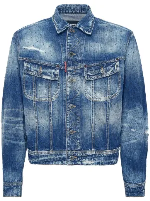 DSQUARED2 ダメージ デニムジャケット | ブラック | FARFETCH JP