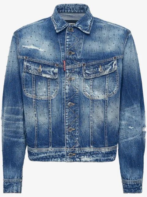 DSQUARED2 chamarra de mezclilla con mostacillas