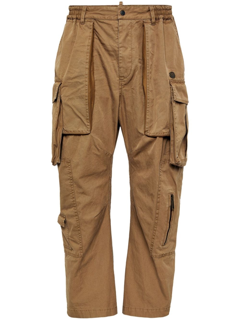 Dsquared2 Multi-pocket Panelled Cargo Trousers In Brown