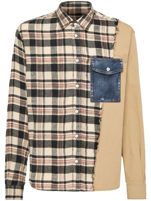 DSQUARED2 checked patchwork shirt