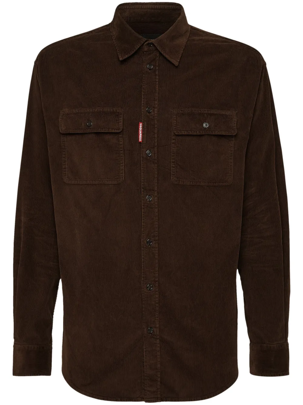 Dsquared2 Long-sleeve Corduroy Shirt In Brown